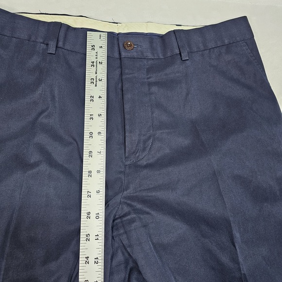 Ralph Lauren Polo Preston Chino Pants Men's 34x29 Navy Blue Silk & Cotton Blend - Picture 5 of 13